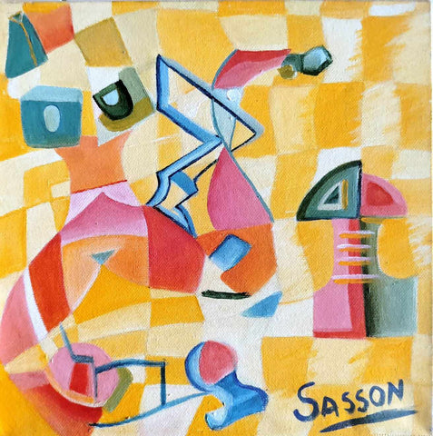 פטריסיה ששון | Patricia Sasson, Acrylic on canvas, 20 by 20 cm