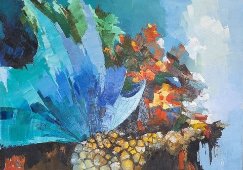 חנה רביב | Hana Raviv, oil on canvas, 80 by 120 cm