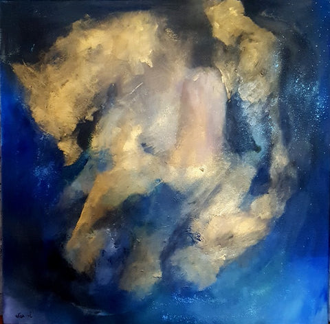 שרי אזולאי | Sari Azulay, acrylic and mixed media on canvas, 80 x 80 cm