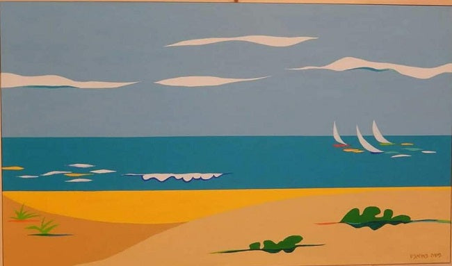 משה פאיאנס | Moshe Fayans , acrylic on canvas, 70 by 120 cm