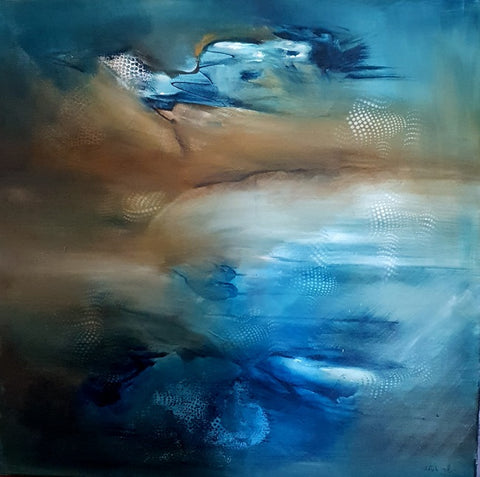שרי אזולאי | Sari Azulay, acrylic on canvas, 80 by 80 cm