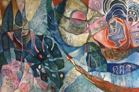 אודליה ווליבוביץ | Odelia Volyvovitch, Oil and acrylic paints on canvas, 80 by 120 cm