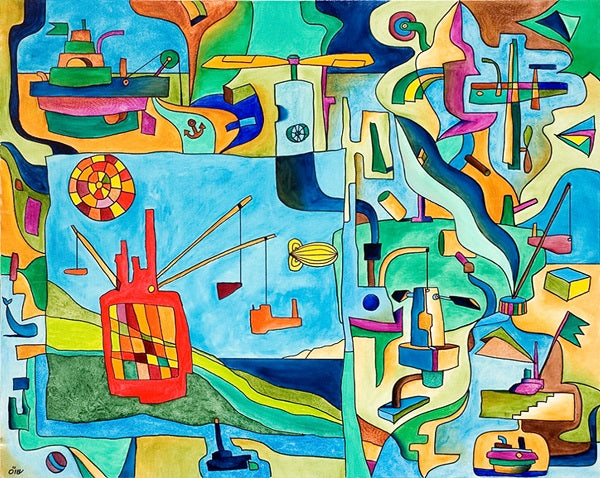 Shmuel Weiss - oil  on canvas,  80 by 100 cm