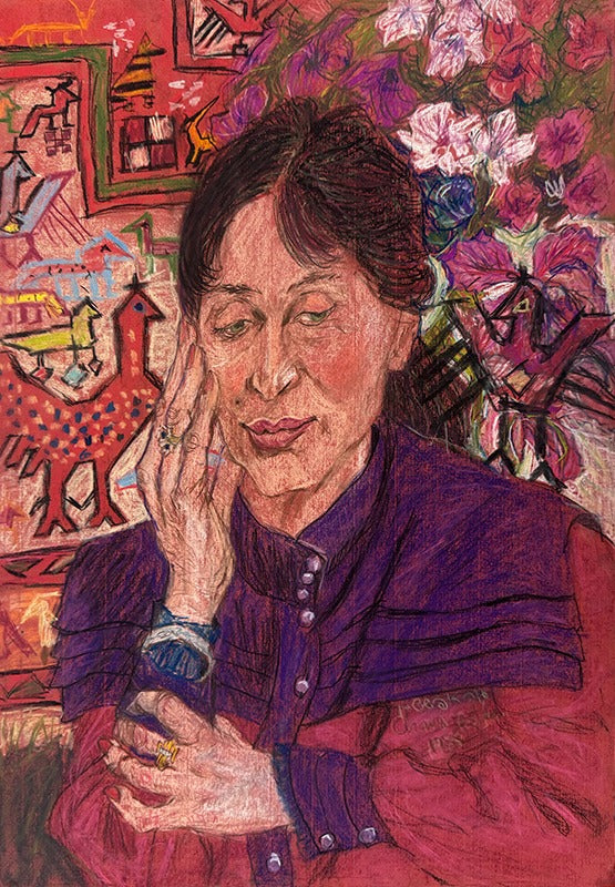 חוה אפשטיין | Chava Epstein, Pastel chalk on paper, 50 by 35 cm