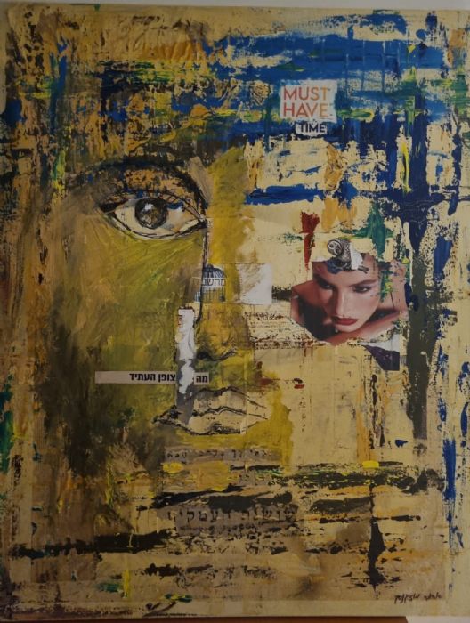 אהובה מוזיקנסקי | Ahuva Muzikansky, Mixed media on canvas, 100 by 80 cm