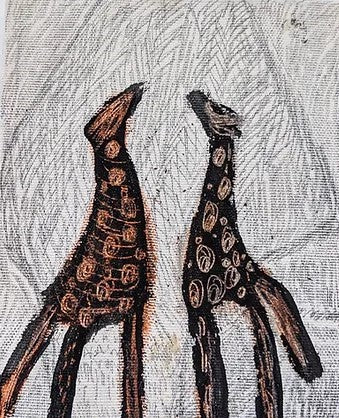 אורנה אוריין | Orna Oryan, Pencil, acrylic and pastel on canvas, 20 by 15 cm