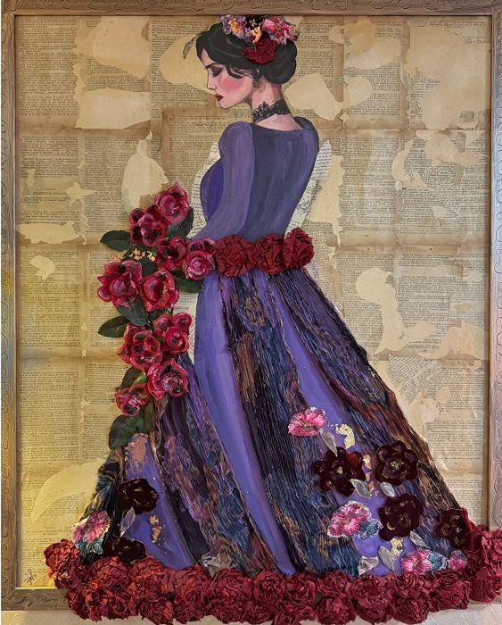 סילבנה שפר | Sylvana Shefer - Collage on cardboard, acrylic and canvas, 107 by 90 cm