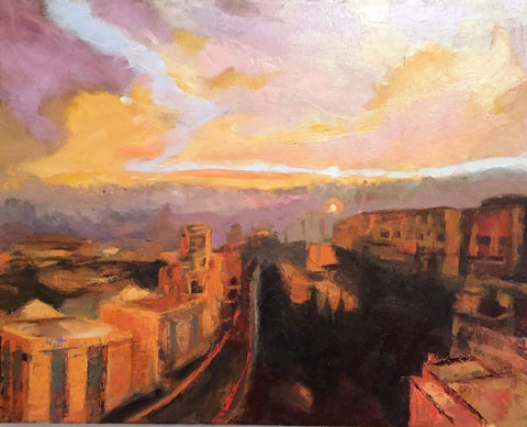 מוטי שובל | Motti Shoval, Oil on canvas, 40 by 50 cm