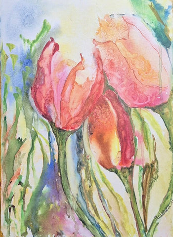 ילנה מקונוביטסקי |  Elena Makonovitsky, Aqwarelle on canvas 40 by 30 cm