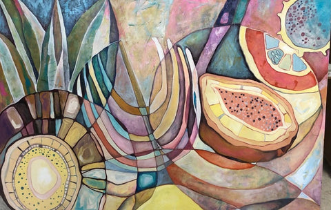 אודליה ווליבוביץ | Odelia Volyvovitch, Oil and acrylic paints on canvas, 800 by 100 cm