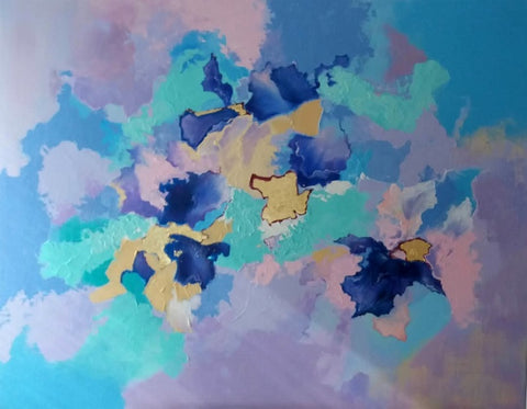 אולגה קושניר | Olga Kushnir, acrylic with gold leaf on canvas 60 by 80 cm