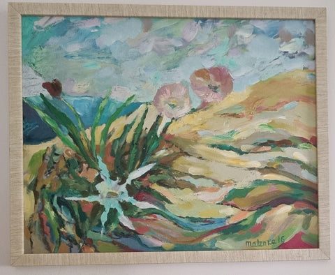 ילנה מקונוביטסקי |  Elena Makonovitsky, Acrylic on canvas mounted on cardboard, 40 by 50 cm