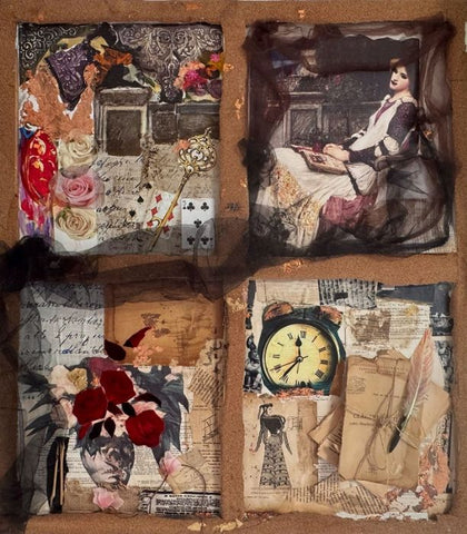 סילבנה שפר | Sylvana Shefer - Collage on cardboard, 80 by 90 cm