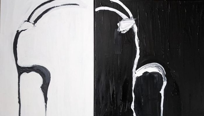 אורנה אוריין | Orna Oryan, Acrylic paints on canvas, 30 by 40 + 40 by 40 cm