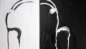 אורנה אוריין | Orna Oryan, Acrylic paints on canvas, 30 by 40 + 40 by 40 cm