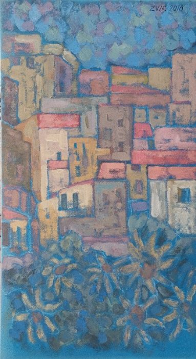 צבי רייכוורגר  | Zvi Reichverger,  Acrylic on canvas, 94 by 57 cm,