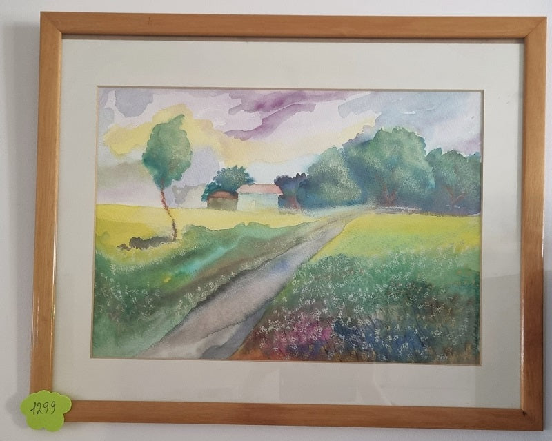 ילנה מקונוביטסקי |  Elena Makonovitsky, Aqwarelle on paper, framed, 40 by 50 cm