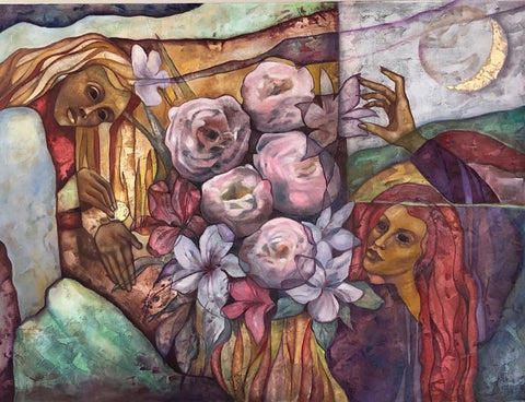 אודליה ווליבוביץ | Odelia Volyvovitch, Oil and acrylic paints on canvas, 90 by 120 cm