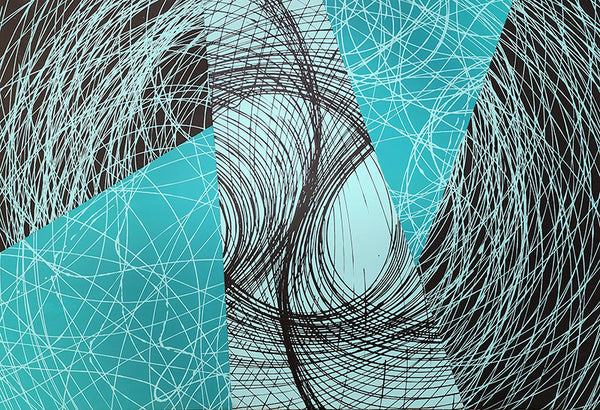 אדוארד אלמשי | Eduard Almashe, color flow, superacrylic on canvas (sewn from several pieces), 63 by 93 cm