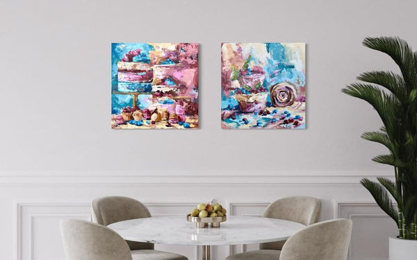 אליסה צ׳רקון דרוקמן  | Alisa Cherkun Drukman, Diptych, Oil on canvas, 40 by 40 cm X2