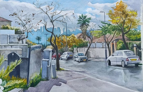 בלה מריאין  | Bella Meriin, Oil on canvas, 30 by 42 cm