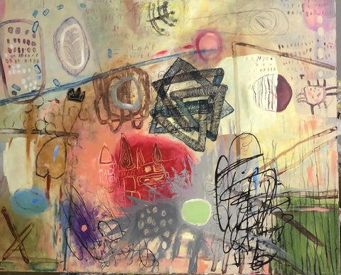אודליה ווליבוביץ | Odelia Volyvovitch, Oil and acrylic paints on canvas 80 by 100 cm