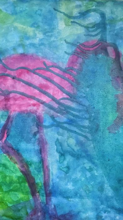 אורנה אוריין | Orna Oryan, aquarelle on canvas, 39 by 28 cm