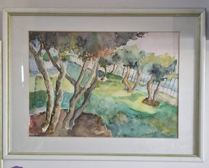 ילנה מקונוביטסקי |  Elena Makonovitsky, Aqwarelle on paper, framed, 40 by 50 cm