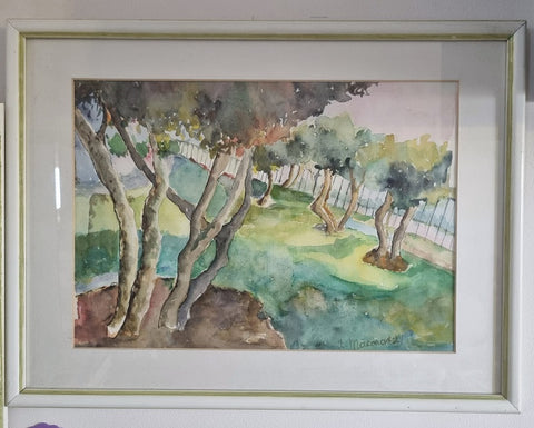 ילנה מקונוביטסקי |  Elena Makonovitsky, Aqwarelle on paper, framed, 40 by 50 cm