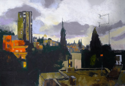 מוטי שובל | Motti Shoval, Dry pastel on paper, 35 by 50 cm