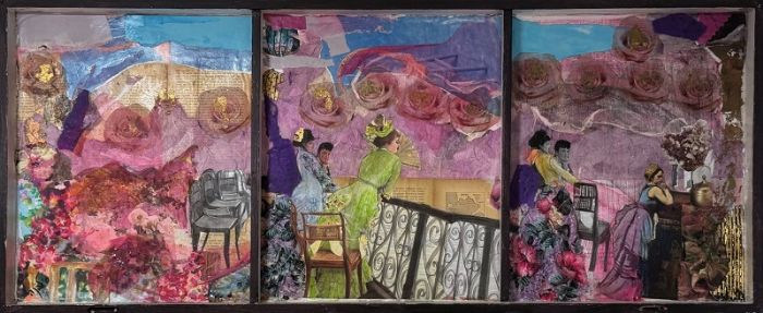 סילבנה שפר | Sylvana Shefer - Collage on canvas, 70 by 120 cm