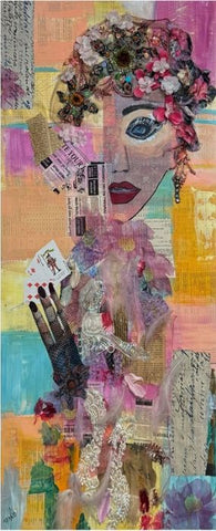 סילבנה שפר | Sylvana Shefer - Collage on cardboard, 120 by 50 cm