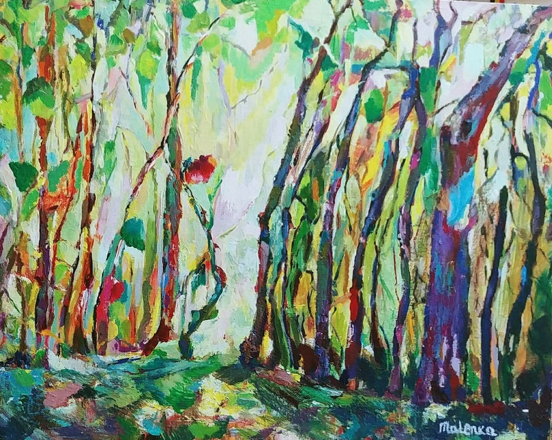 ילנה מקונוביטסקי |  Elena Makonovitsky, Acrylic on canvas attached to cardboard 50 by 60 cm