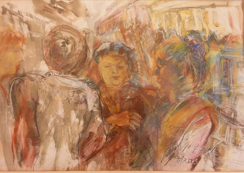 מרים סיגל- דרליך  | Miriam Sigal- Derlich, Dry pastel on paper, 52 by 76 cm, with frame 73 by 93 cm