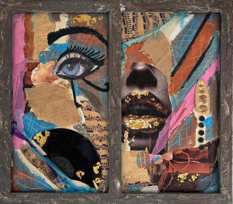 סילבנה שפר | Sylvana Shefer - Collage on cardboard, 70 by 80 cm