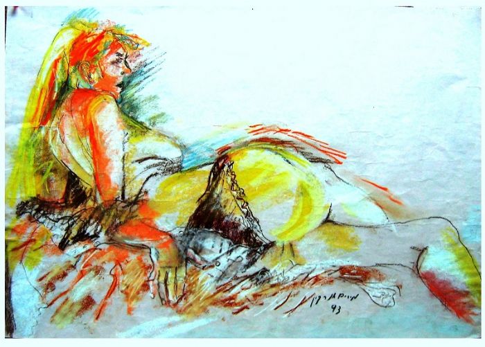 מרים סיגל- דרליך  | Miriam Sigal- Derlich, Dry pastel on paper, 42 by 61 cm