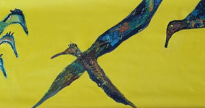 אורנה אוריין | Orna Oryan,Industrial oil paint on unstretched canvas, 61 by 117 cm