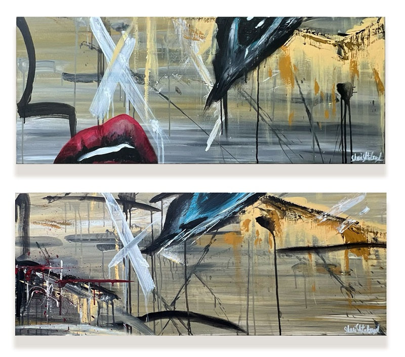 שני שטלריד | Shani Shtalryd, Acrilyc on canvas, 40 by 100 cm X2