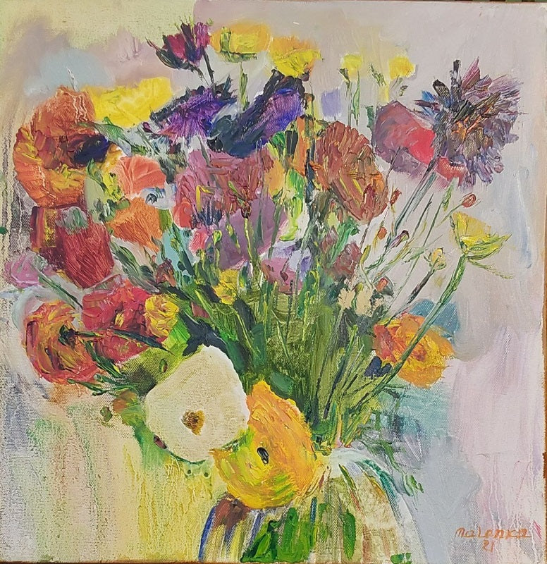 ילנה מקונוביטסקי |  Elena Makonovitsky, Oil and acrylic on canvas, 40 by 40 cm