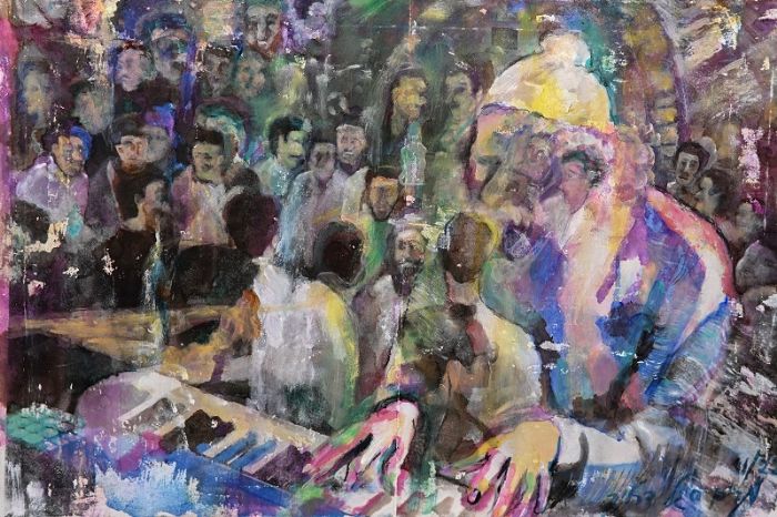 מרים סיגל- דרליך  | Miriam Sigal- Derlich, Acrylic and print on canvas, 40 by 60 cm