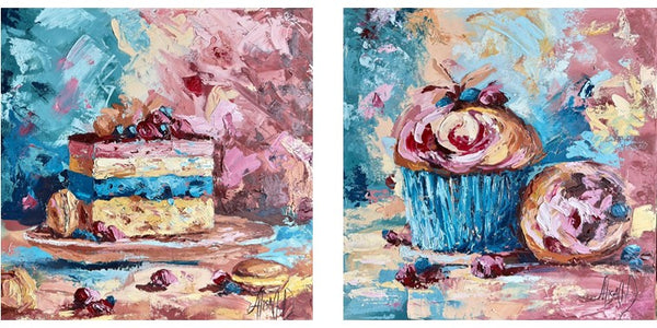 אליסה צ׳רקון דרוקמן  | Alisa Cherkun Drukman, Diptych, Oil on canvas, 40 by 40 cm X2
