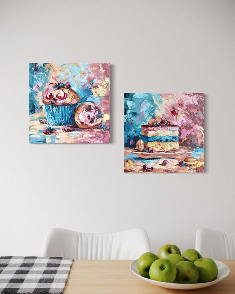 אליסה צ׳רקון דרוקמן  | Alisa Cherkun Drukman, Diptych, Oil on canvas, 40 by 40 cm X2