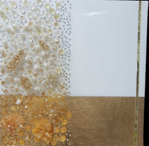 אולגה קוגן | Olga Cogan, Texture, Gold leaf, acrylic paint and  epoxy on canvas, 40 by40 cm