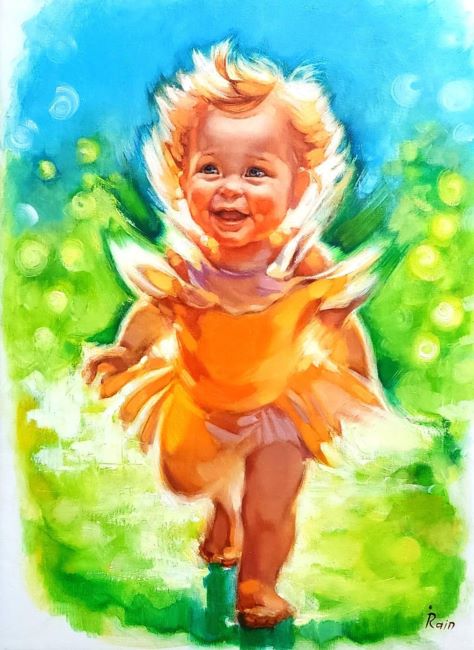 אירנה ראיין | Irena Rain, oil on canvas, 70 by 50 cm