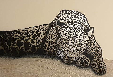 אולגה קוגן | Olga Cogan, Acrylic and gold leaf on canvas 70 by 100 cm