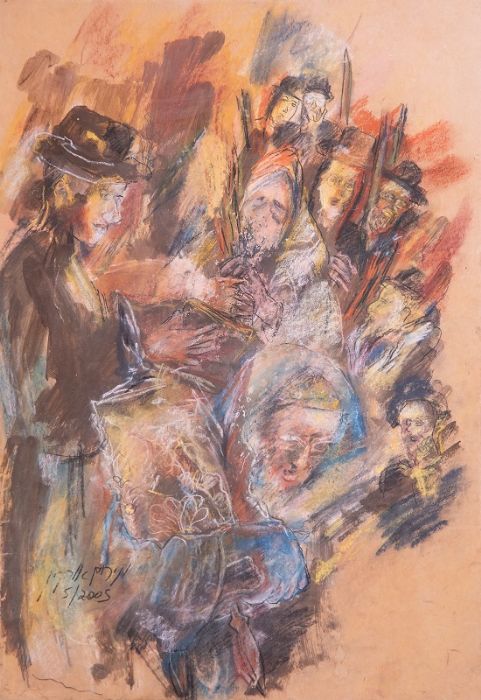 מרים סיגל- דרליך  | Miriam Sigal- Derlich, Dry pastel on canvas, 69 by 48 cm