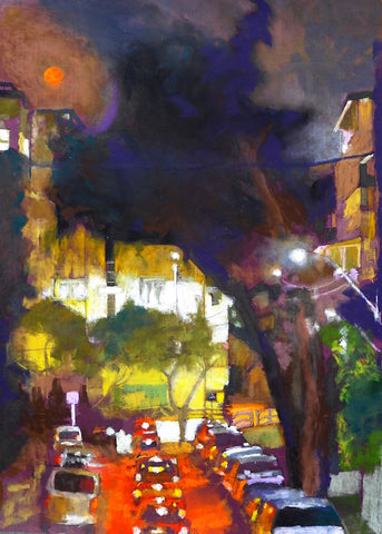 מוטי שובל | Motti Shoval, Dry pastel on paper 70 by 50 cm