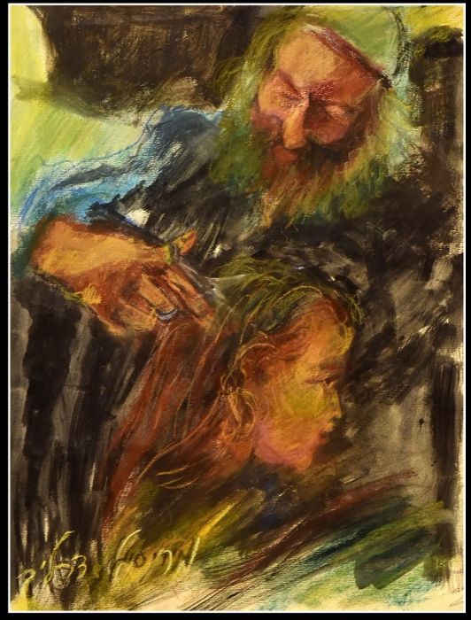 מרים סיגל- דרליך  | Miriam Sigal- Derlich,  Dry pastel on paper, 42 by 33 cm, with frame 52.5 by 42 cm