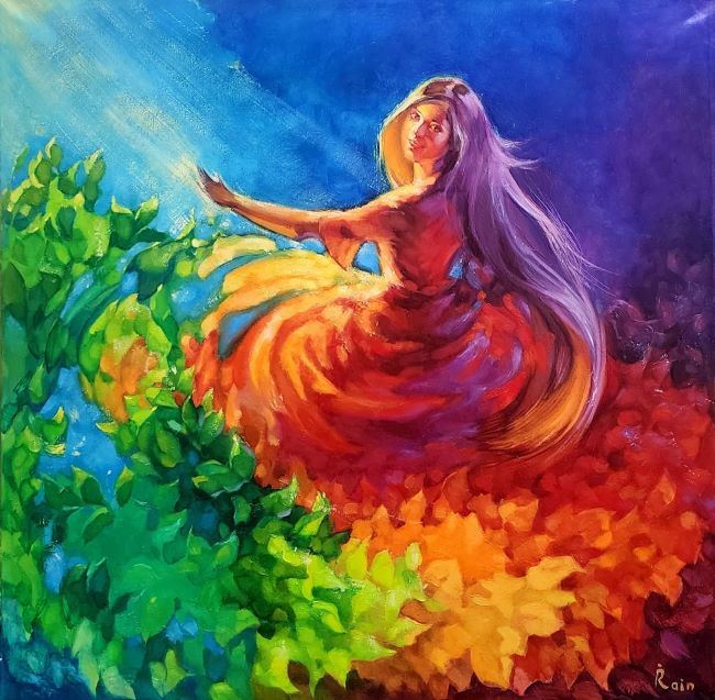 אירנה ראיין | Irena Rain, oil on canvas, 80 by 80 cm