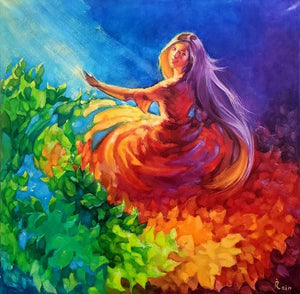 אירנה ראיין | Irena Rain, oil on canvas, 80 by 80 cm